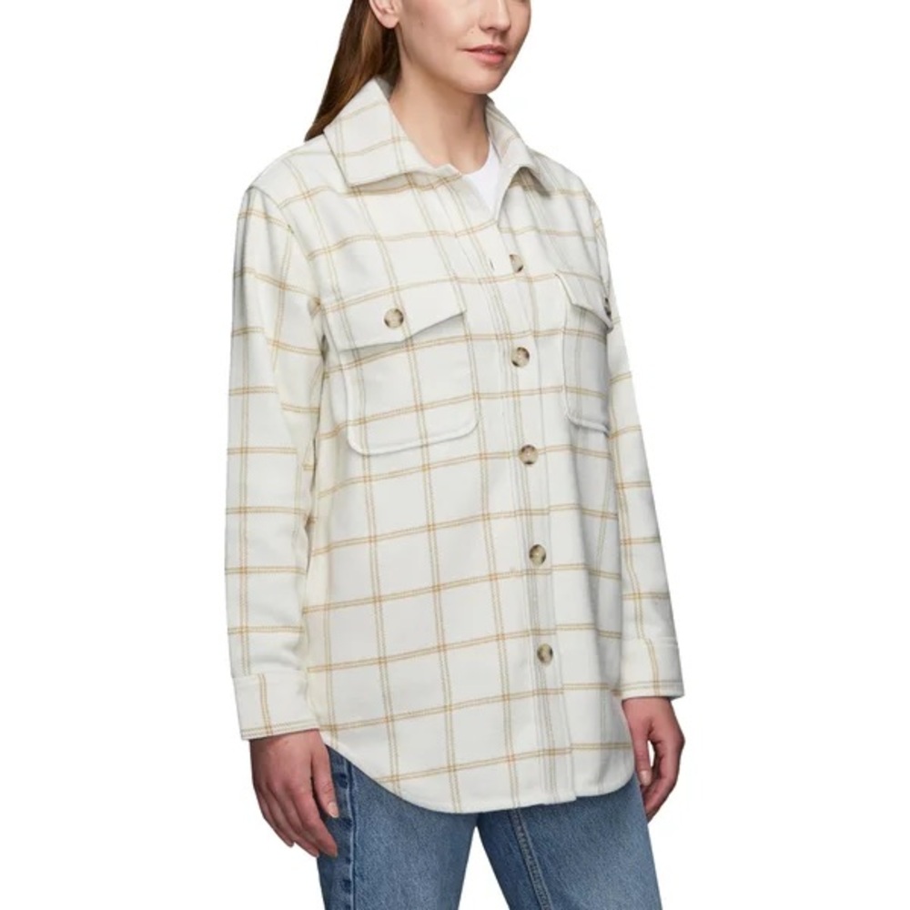 Tilley Women's white and Cream Plaid Shacket XL